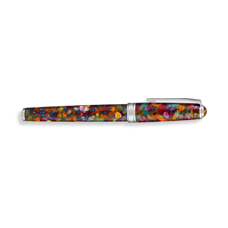 True Writer Classic Il Paradiso Pen with a colorful mosaic resin barrel and silver accents.