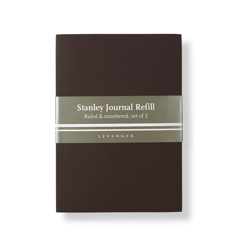 Dark brown Stanley Journal Refills set of 2 wrapped in a silver band